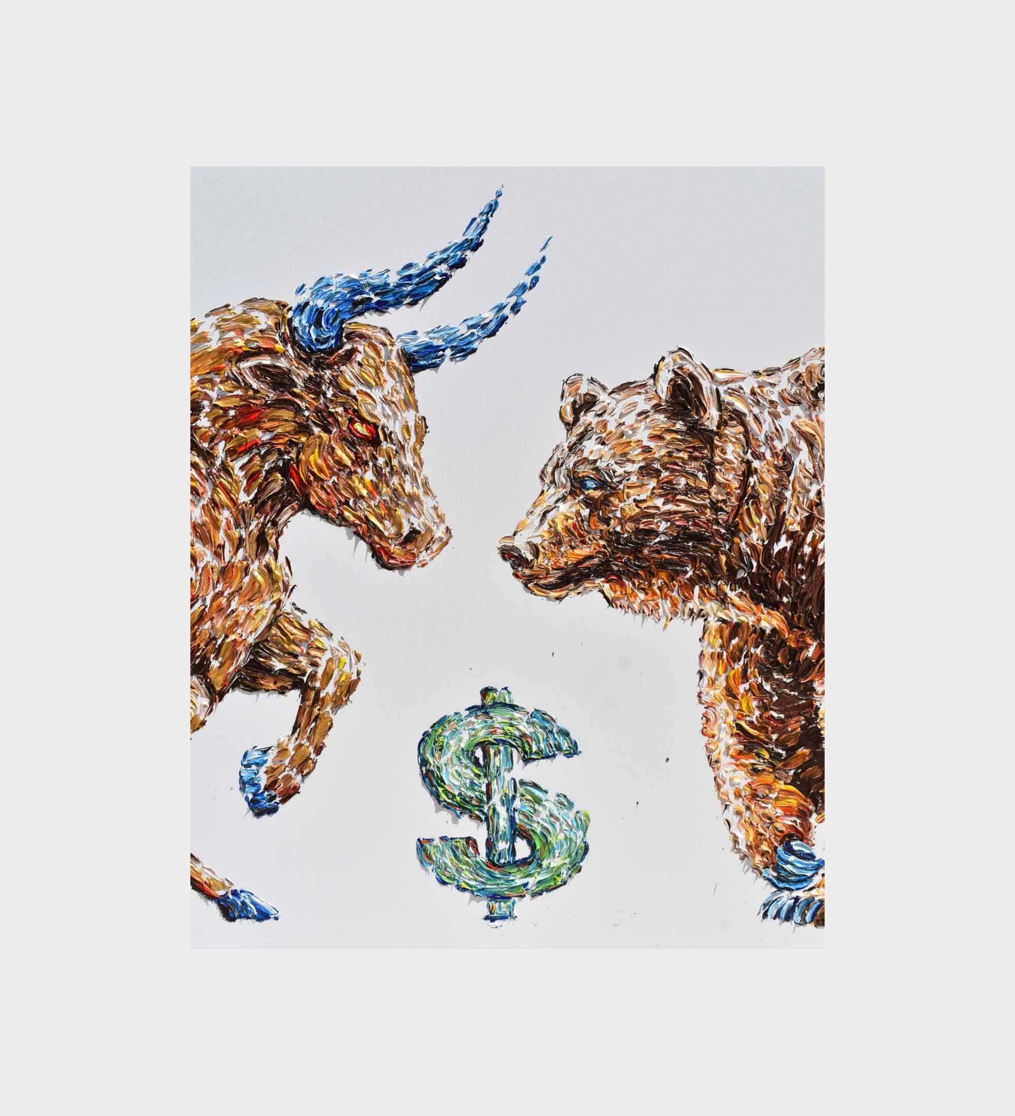 Wall St. Bull vs. Bear (dollar sign) 60