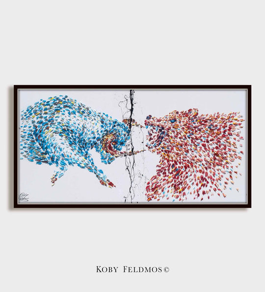 Stock Market Bull vs. Bear (Blue & Red) 67